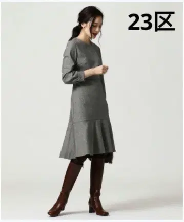 새상품급 23구 하운드 투스 색소니 원피스 그레이 40
