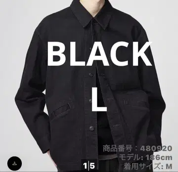 UNIQLO U 오버 사이즈 컬러 데님 자켓 블랙 L 사이즈