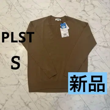 [새상품] PLST 워셔블 울 V넥 니트 S 브라운