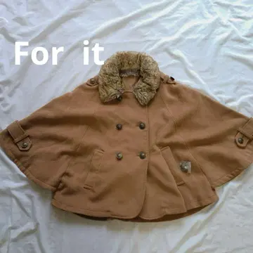 포잇 판초 케이프 코트 [ M ] 퍼 옷깃 안감 있음 포켓 있음