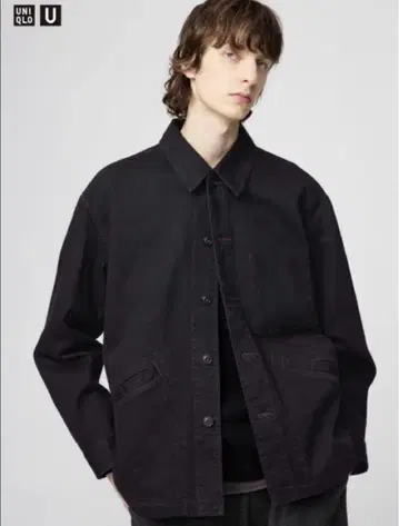유니클로 U 오버 사이즈 컬러 데님 자켓 L 블랙 UNIQLO U