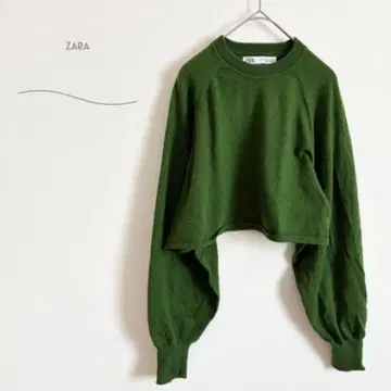 ZARA 자라 숏 기장 니트 상의 퍼프 슬리브 심플 캐주얼