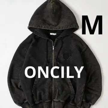 ONCILY 하트 로고 풀 지퍼 후디 M