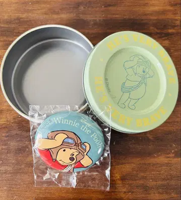 디즈니 마그넷 부착 소품함 틴 원통 푸우 그린