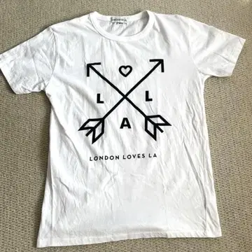 LONDON LOVES LA 화이트 T셔츠 S
