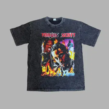 [ XL ] Travis Scott 사진 T셔츠 HIPHOP 스트릿