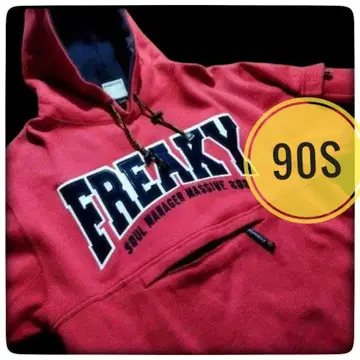 90s FREAKY 스웨트 후드티 빅 실루엣 [ 매우 깨끗 ]