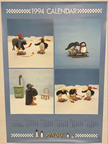 PINGU 핑구 1994년 달력 1월~6월 포스터