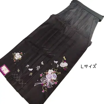 하카마 자수 블랙 그레이 그라데이션 L 졸업식 #915