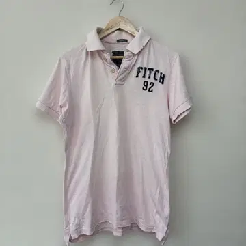 ABERCROMBIE&FITCH 데님 로고 아플리케 피케 셔츠 L