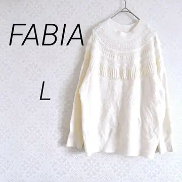 FABIA 파비아 긴팔 니트 스웨터 L 아이보리 포근포근