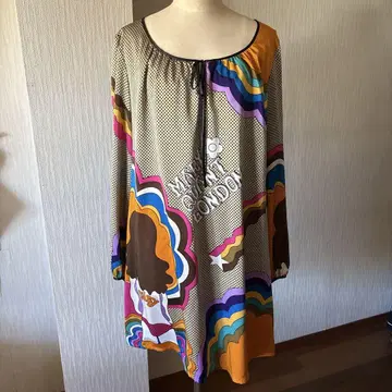 MARY QUANT LONDON 올 패턴 리본 사용 튜닉