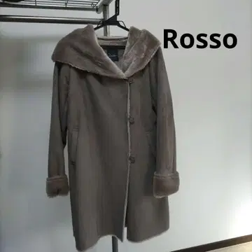 Rosso 후드 부착 그레이 롱 코트