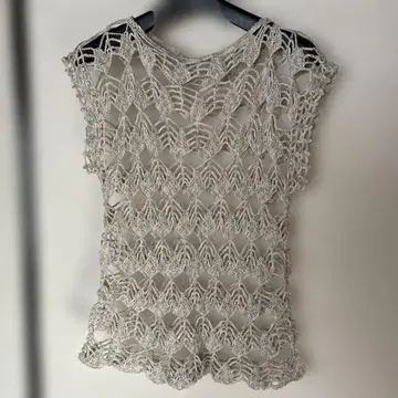 손뜨개질, 새상품급, 레이스 편직 슬리브리스 상의