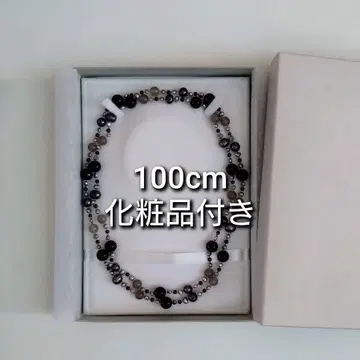 블랙 오닉스 x 로즈쿼츠 x 담수 펄 라운드넥 100cm