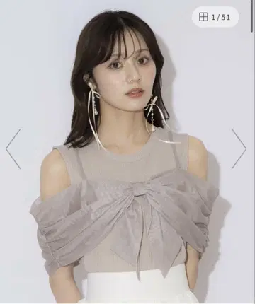 윌셀렉션 리본 레이어드 컷 상의