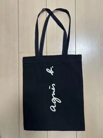 아네스베 블랙 코튼 토트백