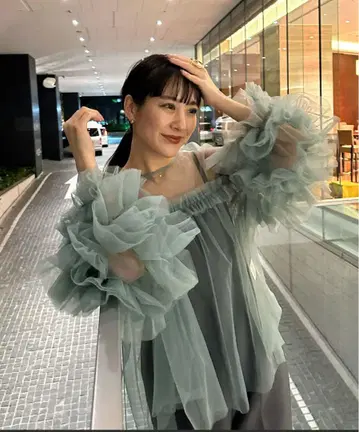ANDRESD 데코라티브 튤 상의