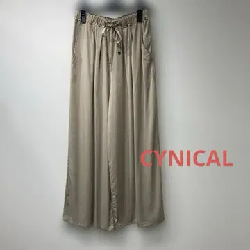 CYNICAL 텐셀 트윌 와이드 팬츠 베이지