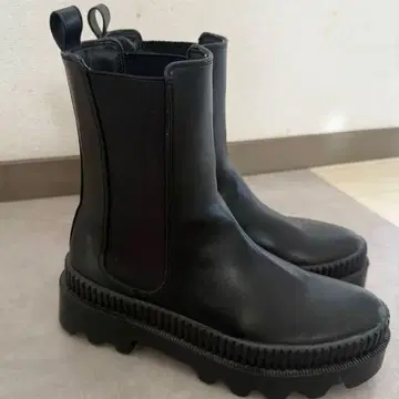 블랙 사이드 고어 부츠 통굽 23.5cm~24cm