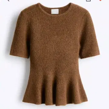 H&M 리브 니트 페플럼 상의 M