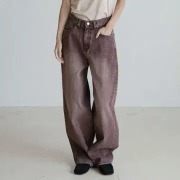 [ NOKCHA ] blusher lib jeans 브라운 와이드 팬츠