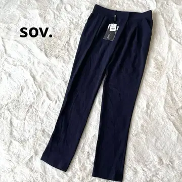 미사용품 sov. 소브 네이비 턱 슬림핏 팬츠
