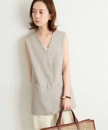 IENA 린넨 라이크 노카라 베스트