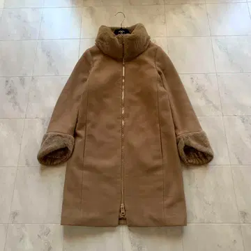 새상품급 헤르노 에코퍼 이너다운 이소재 울 카멜 38