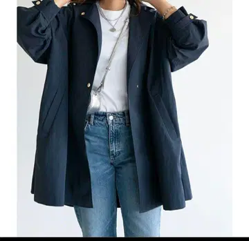 완판 컬러 A라인 나일론 코트 haruka 콜라보 네이비 38