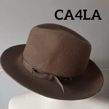 CA4LA 베이지 울 펠트 중절모 리본 포함 미사용 새상품