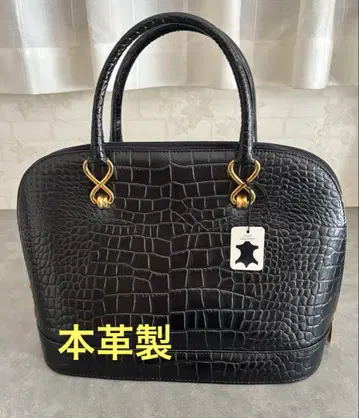 천연 가죽 블랙 악어 엠보싱 포멀 핸드백