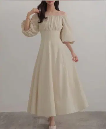 세네아 2way 린넨 플레어 원피스 내추럴 XL