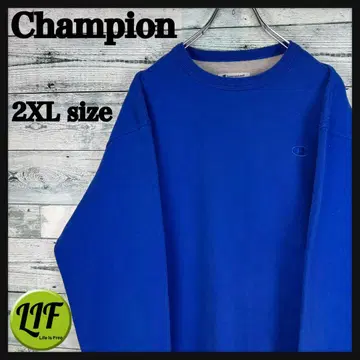 챔피온 자수 로고 원 포인트 맨투맨 블루 2XL 5757