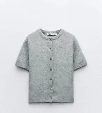 ZARA 하프 슬리브 니트 반팔 니트 그레이