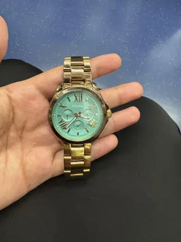 FOSSIL 아날로그 손목시계 골드/터콰이즈