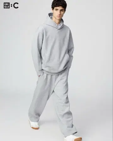UNIQLO C 맨투맨 와이드 팬츠 03 GRAY S 사이즈 남녀 공용