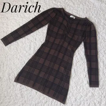 [ 새상품급 ] Darich 다리치 체크 무늬 니트 원피스 F