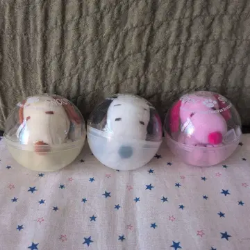 SNOOPY 스누피 마스코트 봉제 인형 키링 캡슐 3개 세트