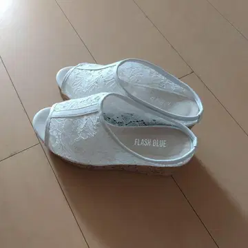 FLASH BLUE 레이스 샌들 S 사이즈 화이트