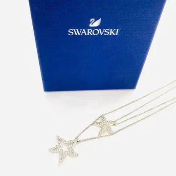 Y508-472 SWAROVSKI 스와로브스키 목걸이 2줄 실버