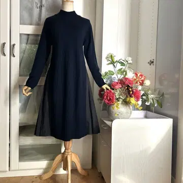 택 포함 새상품 다마 컬렉션 디노스 고급 모 100% x 면 혼방 원피스