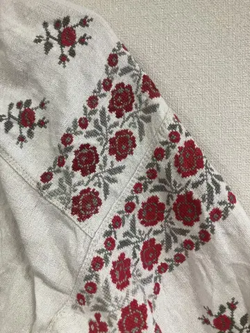 '코트 제작' 우크라이나 자수 빨간 꽃 자수 롱 원피스