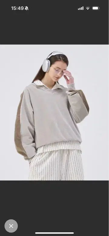 soerte 루즈 브이넥 벨벳 스웨트