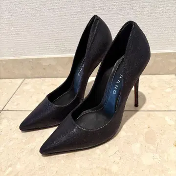 CARRANO 하이힐 펌프스 블랙 글리터 라메