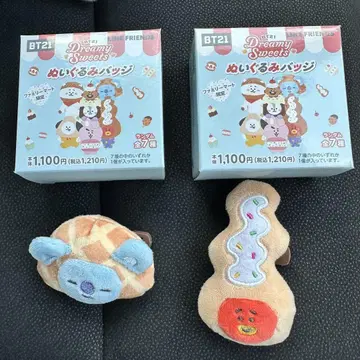 BT21 Dreamy Sweets 인형 배지 쿠야&타타