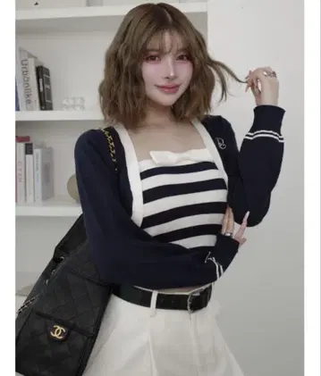 Darich 다리치 레이어드 보더 니트 앙상블