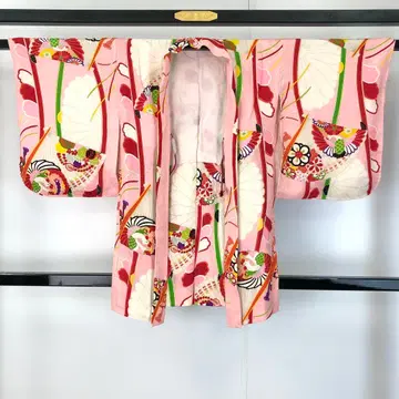 앤티크 기모노 겉옷 국화 부채 학 꽃무늬 AK-5129