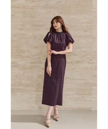 Herlipto Bloom-Sleeve Jacquard Dress