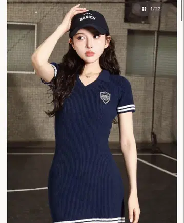 Darich 엠블럼 폴로 니트 미니 원피스